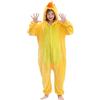 COOKY.D Pigiama Unisex Animale con Cappuccio Tutto in Uno Tuta per Bambini Pigiama da Ragazza e Ragazzo Pigiama da Notte per Bambini,Anatra età 3-4 Anni