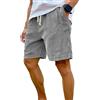 Generico Men's Corduroy Shorts with Elastic Drawstring Waist, Casual Lightweight Summer Shorts with Pockets