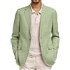 RUMAOZIA Sakko - Giacca da uomo estiva in cotone e lino, blazer sottile, leggero, giacca da lavoro, un bottone, mantello sportivo, giacca per il tempo libero, abito in lino, vestibilità regolare