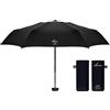 Ambra UV PROTECTION Ambra UV - Ombrello tascabile ultraleggero di alta qualità, per pioggia e sole, 215 g, 18 x 5 cm, Nero, Small