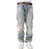Goolecrimp Moda Uomo Sciolto Dritto Stile Harajuku a Gamba Larga Casual Flat-Front Jeans Sottili Patta Jeans Magri Pantaloni Hip-Hop Streetwear (Blu,M)
