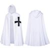 Generisch Mantello da uomo vampiro, uniforme medievale, costume da cavaliere del tempio, mantello da cavaliere crociato, mantello con tempio, gonna da arma, ospitaller retrò, mantello con cappuccio, O