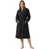 Get Trend Accappatoio da Donna S-2XL, Accappatoio in Cotone per Adolescenti in Piqué a Nido d'Ape, Accappatoio da Sauna Leggero con Cintura e Tasche, Regali per Donne (XL, Nero)
