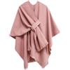 Miaikvs Poncho da donna reversibile oversize scialli elegante lavorato a maglia mantello coperta anteriore avvolgere cardigan sciarpa cappotto per primavera autunno