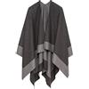 MELIFLUOS DESIGNED IN SPAIN Poncho da donna con collo a scialle e mantello ruana con cardigan maglione aperto sul davanti per l'autunno inverno (PCS-4)