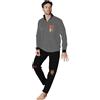 GIVOVA Tuta Homewear Intera Uomo da Casa, Pigiama Completo Felpato in Vari Modelli (IT, Testo, XL, Regular, Regular, G772F Grigio Scuro/Nero)