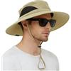 EINSKEY Cappello Pescatore Uomo, Unisex con Tesa Larga Bucket Hat Estivo Anti UV per Trekking, Spiaggia, Campeggio, Caccia, Ciclismo, Safari