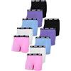 TupTam Boxershorts Bambina in Cotone - Confezione da 10 - Intimo Comodo e Traspirante per Scuola, Sport e Quotidiano, Rosa Viola Blu Nero Grigio, 140-146