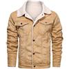 Generico Giacca da Motociclista in Pelle dall'aspetto Invecchiato Marrone Chiaro,Giacca in Pelle Uomo Vintage Autunnale Invernale Bomber Giubbotto Antivento Cappotto Giacca di Pelle Classico,Moda