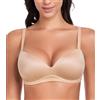 Lemorosy Reggiseno Donna Senza Ferretto Profondo con Imbottito | Spalline regolabili Push Up convertibili Scollo a V Aumenta 1,5-2 taglie Supporto Modellatura