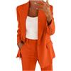Generico Tailleur Donna da Cerimonia Taglie Forti Elegante Tailleur Pantalone da Donna Leggeri e Lavoro Suit con Risvolto Giacche da Abito Blazer Eleganti con Completo Pantalone/Gonna