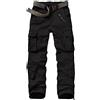 Jessie Kidden - Pantaloni tattici da donna, in stile militare, mimetici, cargo, da lavoro, con 8 tasche, orlo regolabile, in tessuto ripstop, per escursionismo, pesca, attività all'aperto, Nero , 36