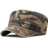 XYIYI Retro Washed Military Caps Cotton Cadet Army Caps Vintage Flat Top Cap, Caffè Camouflage, taglia unica