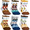 hometrixx 6 Paia Calzini Bambino Bambino Calzettoni Colorati Animali Divertenti Nave Pirata Calze in Cotone Traspirante per Bambini Calzini 2-5 Anni