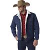 Wrangler Giacca in denim da uomo con taglio cowboy foderato in stile, Denim/Sherpa, Medium