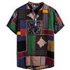 Xmiral Camicia Uomo Slim Fit Camicia Hawaiana Uomo Uomo Button Down Shortsleeve Uomo Camicie Uomo Maniche Corte Camicia Jeans Uomo (L,5Multicolore)