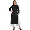 Bimba Collare Mandarino con Collo in Cotone Pintucked Kurti per Le Donne Indiane Etniche Solide Solide Kurta