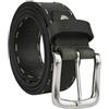 No Limits Cintura Uomo in Vera Pelle, Alta 4 cm, Accorciabile, Con Cucitura Marca Punto, Stile Sportivo e Casual, Fibbia Nickel Free