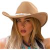 DRESHOW Cappello da Cowgirl Donna Classico con Scintillante Cintura di Strass Cappelli da Cowboy Occidentale