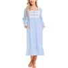 aromm Donna Camicia da Notte Morbida Pulsante Placket Vittoriano Maniche Lunghe Allattamento al Seno Pigiama