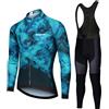 Mydawan Abbigliamento Ciclismo Uomo Tuta da Ciclista Completo Bici MTB Maniche Lunghe,Maglietta Bicicletta Giacca e Salopette Pantaloni con 19D Gel Imbottiti,Completi Maglia da Ciclo Primavera Autunno|2,S
