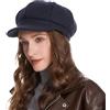 ZLYC Cappellino Classico da Donna con Visiera 8 Pannelli Gatsby Apple Cabbie, Blu Marino, Taglia Unica