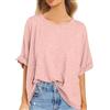 Voqeen Donna Oversize T Shirt Estate Manica Corta Collo Rotondo Top Allentato Donne Casual Tops Allentato Elegante Tee Camicetta