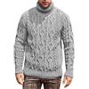 Mymyguoe Maglione a collo alto, da uomo, con motivo a treccia, con dolcevita