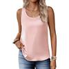 Zeagoo Canotta da Donna in Raso di Seta, Senza Maniche, Scollo Rotondo | Camicette blazer da donna, abiti casual da lavoro, camicette da donna, camicette eleganti e casual