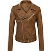 Generic Giacca in Pelle a Maniche Lunghe da Donna Giacca in Pelle da Moto Giacca in Pelle PU Giacca da Donna alla Giubbotto Sportivo Donna Invernale Donna Giubotto (Brown, M)