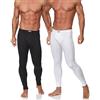 Timone Calzamaglia Uomo Lunga (Set da 2) TISS001 (Bianco/Nero, XXL)