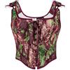 SCARLET DARKNESS Corsetto Donna Medievale Floreale, Bustino Donna Rinascimentale Vintage Bordò 46