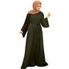 KBOPLEMQ Abito Musulmano da Donna Abaya Musulmana Abbigliamento da Preghiera per Donne Musulmane Vestito Musulmano a Maniche Lunghe Arabo Robe Ramadan Abito da Preghiera, verde, XXL