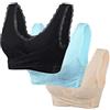 Kashyke Reggiseno a corsetto, Comfy Corset Bra Front Cross Side Buckle Lace Bras,Colreet Reggiseno per la rimozione, 3PCS/2PCS Fibbia laterale a croce e reggiseni in pizzo, 3 pezzi-A, XXL