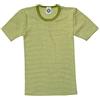 Cosilana, Maglietta intima per bambini, 70% lana e 30% seta, Verde/Naturale, 140