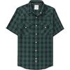 Dubinik®Camicia Uomo Manica Corta Fibra di bambù Casual Quadretti Comoda Bottoni Automatici Cowboy Western Vintage Camicia Verde Nero 3XL