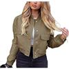 Shuanghao Giacca Corta da Donna College Felpa Baseball in Stile Retrò Classics Autunno-Inverno Casual Moda Unique Giacca a Vento Leggera Giubbotto Bomber da Donna con Polsini a Coste