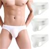 Faringoto Slip sexy da uomo traspirante U convesso a vita bassa mutandine (3 confezioni/5 pezzi), 3bianco, Medium