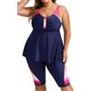 Hanna Nikole Costume da Bagno Donna Taglie Forti Costume da Bagno in Due Pezzi per Il Controllo della Pancia Elegante Costume da Bagno per Donne Grassocce Rosso Rosa Blu Gradiente 58