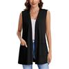Actcat Cardigan da donna senza maniche leggero aperto davanti casual vestibilità ampia gilet con tasche 2026