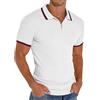 PrinStory Polo da uomo, a maniche corte, con chiusura lampo, per il tempo libero, elasticizzata, slim fit