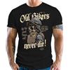 Gasoline Bandit Maglietta regalo per gli anziani motociclisti - Old Bikers Never Die, Nero , XL
