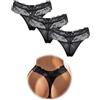 sunshinelady Sexy String Tanga Donna Pizzo Chic Culotte Vita Bassa Slip Brasiliano Shorties Taglia Grande Panties Intimo Femminile Confortevole Hipster Multicolore, 3XL/4XL