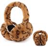XIAOHAWANG Donne Inverno Unisex Ear Muffs Finta Pelliccia Caldo Paraorecchie Lady Ragazze Plush Ear Scaldare Orecchie All'aperto Copre (Giallo Leopardo)