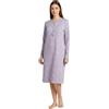 Viterbo Biancheria Camicia da Notte Donna in 100% Caldo Cotone Interlock Invernale PS22041 con Bottoni (Malva, XL)