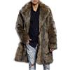 Generisch Cappotto di pelliccia da uomo lungo cappotto di pelliccia sintetica peluche giacca invernale caldo cappotto pelliccia giacca a maniche lunghe risvolto finta pelliccia giacca cardigan sciolto