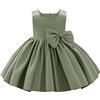 Generisch Vestito da bambina con fiore, con fiore, tutù, per bambini, matrimonio, damigella d'onore, festa di compleanno, festa formale, per il primo battesimo, verde, 10-11 Anni