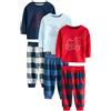 NEXT Ragazzo Confezione da 3 Pigiami con Pantaloni intessuti a Quadri Red/Navy/Blue Vehicle 9 Mesi-12 Mesi