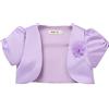 Proumhang Cardigan Bolero Shrug da Bambina Cardigan a Maniche Corte in Raso Scialle Principessa Outwear Cappello da Sposa Piccolo Cappotto per Le Bambine 3-10 Anni