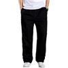 Cicilin Pantaloni cargo da uomo in cotone leggero, casual, pantaloni da jogging con coulisse elastica in vita pantaloni da lavoro all'aperto con tasche, Nero , 6XL